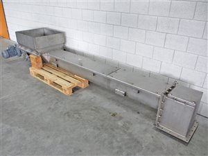 Transportschroef met slijtvaste stalen lining 230 x 3480 mm